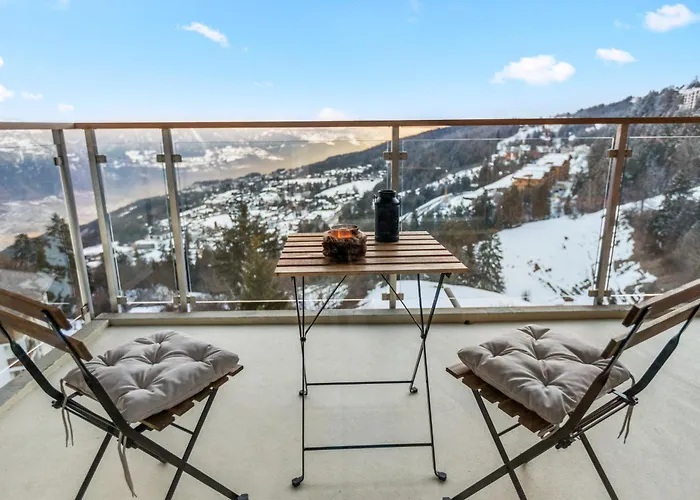 Lägenhet Cosy, Neuf, Vue Panoramique, Centre A 4 Min A Pied Crans-Montana